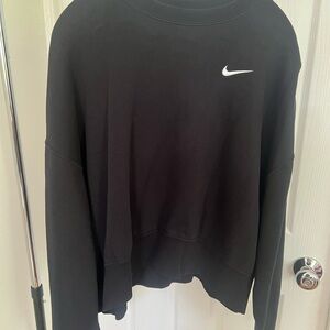 Nike Women's Black and White Logo Sweatshirt